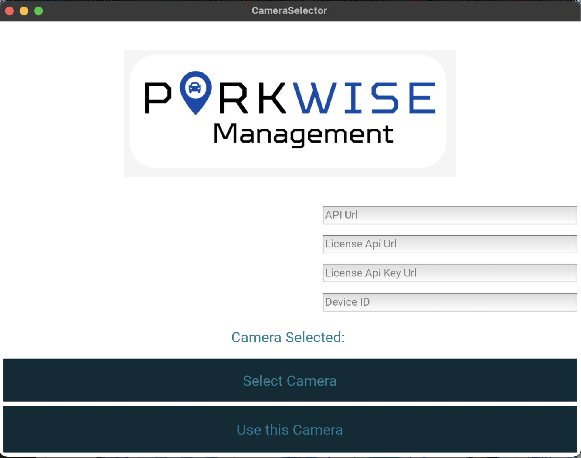 Parkwise camera GUI